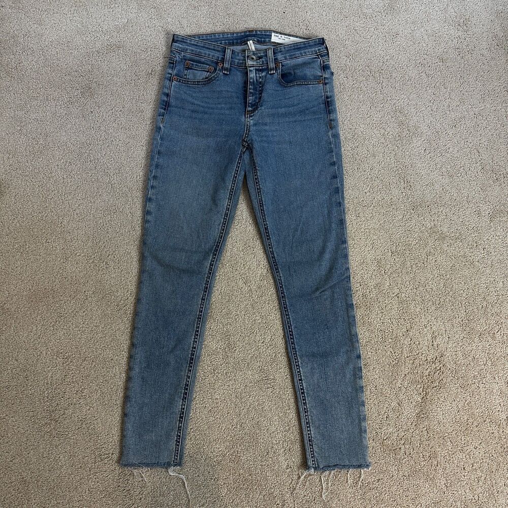 Rag And Bone Womens Jeans Cate Mid Rise Skinny Ankle Sz 24 Light Blue